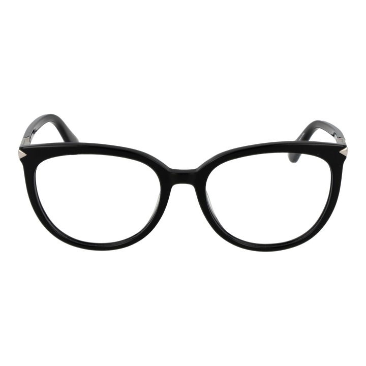 Black cat-eye eyeglasses for Women, full-rim plastic front and metal-accented temples, three-quarter view
