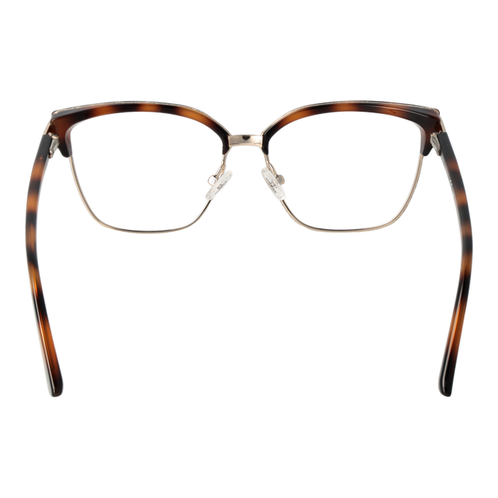 Tortoiseshell cat-eye eyeglasses for Women in brown and gold metal-plastic frame, angled view