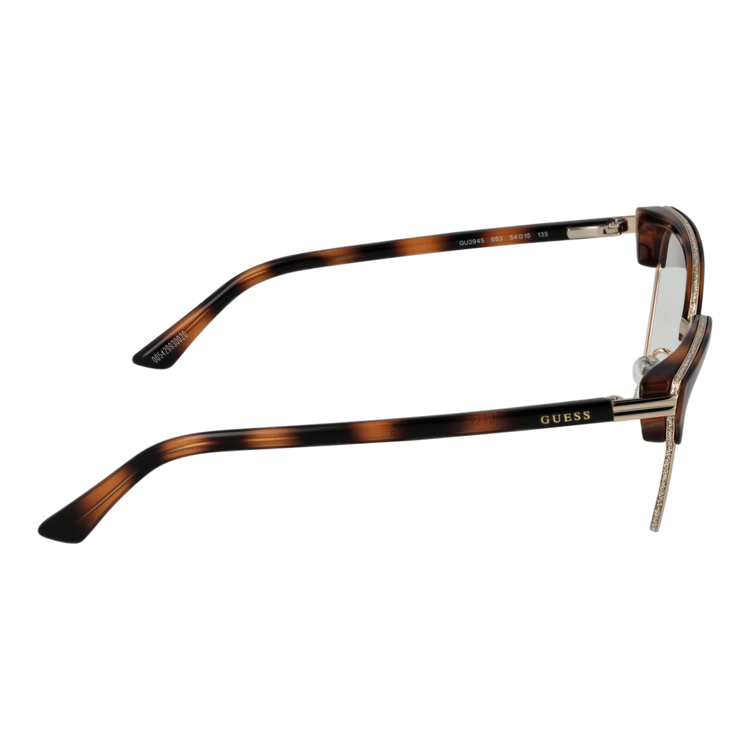 Tortoiseshell cat-eye eyeglasses for Women in brown and gold metal-plastic frame, angled view