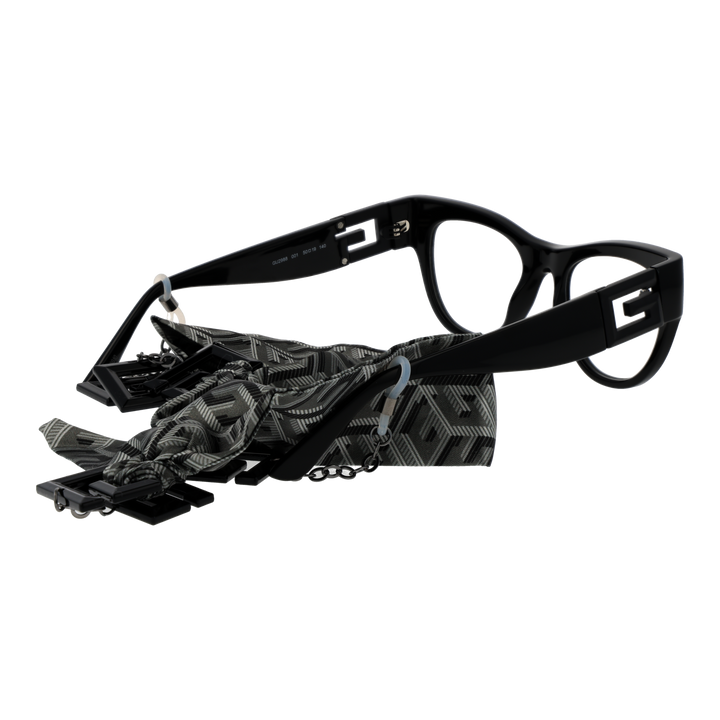 Black cat-eye eyeglasses with clear lenses, decorative &