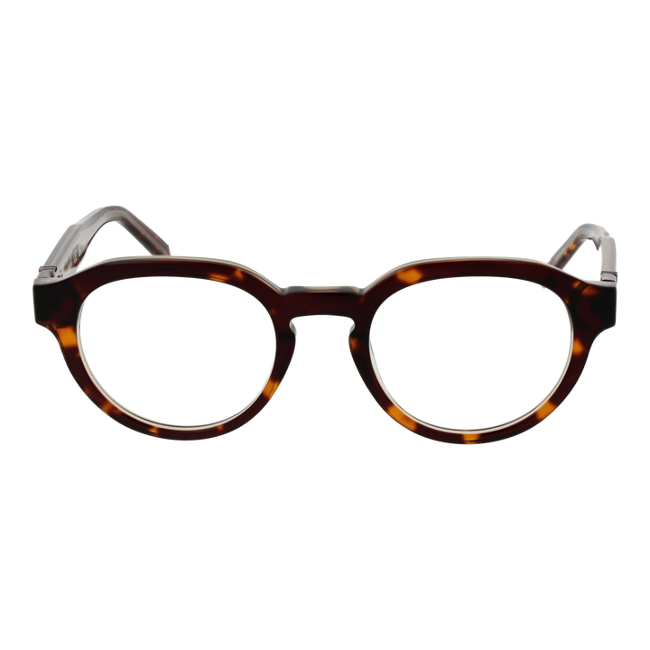 Unisex tortoiseshell round eyeglasses in plastic with metal &