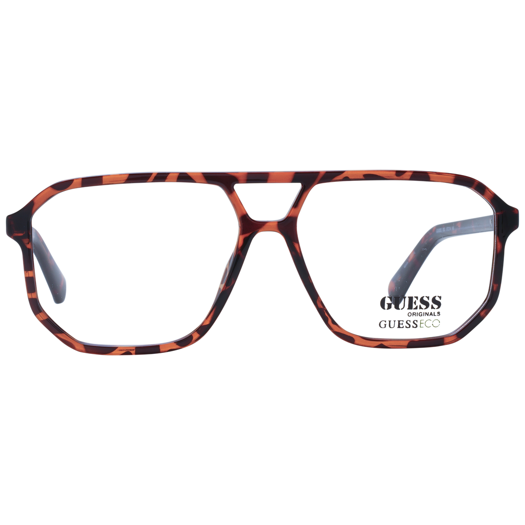 Unisex tortoise shell plastic full-rim square eyeglasses with double bridge on white background