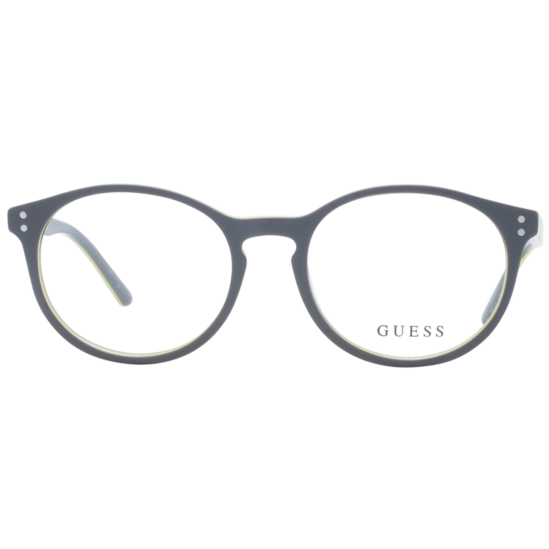 Unisex black round eyeglasses with yellow accents and silver hinge dots, plastic frame, retro style