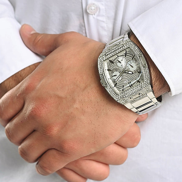 Silver Stainless Steel Chronograph with Date Window