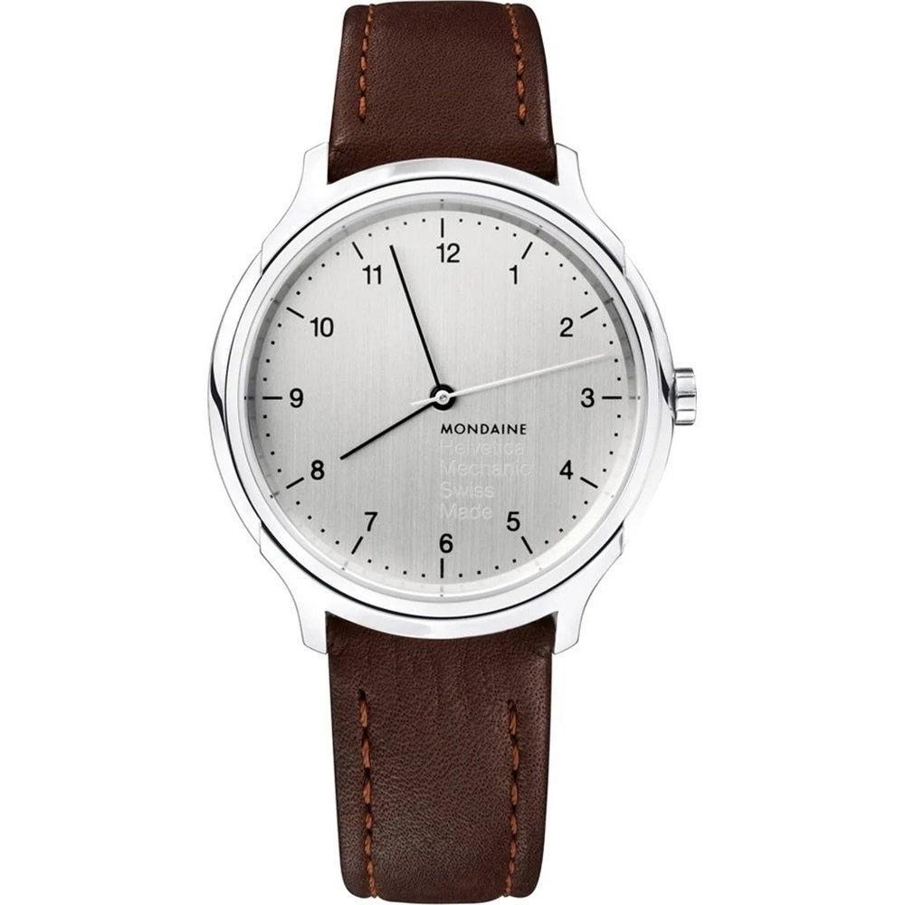 Mondaine Helvetica Stainless Steel Brown Watch
