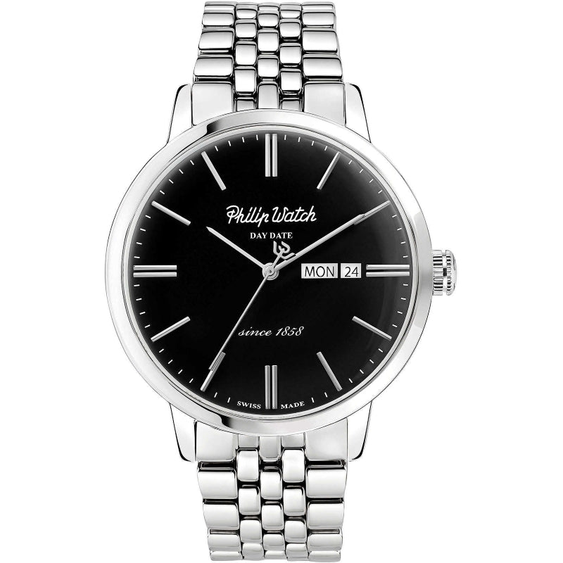 Philip Watch Stainless Steel Day-Date Timepiece