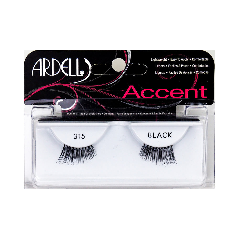 Outer‑corner black false lashes, graduated fibres, single unit pack
