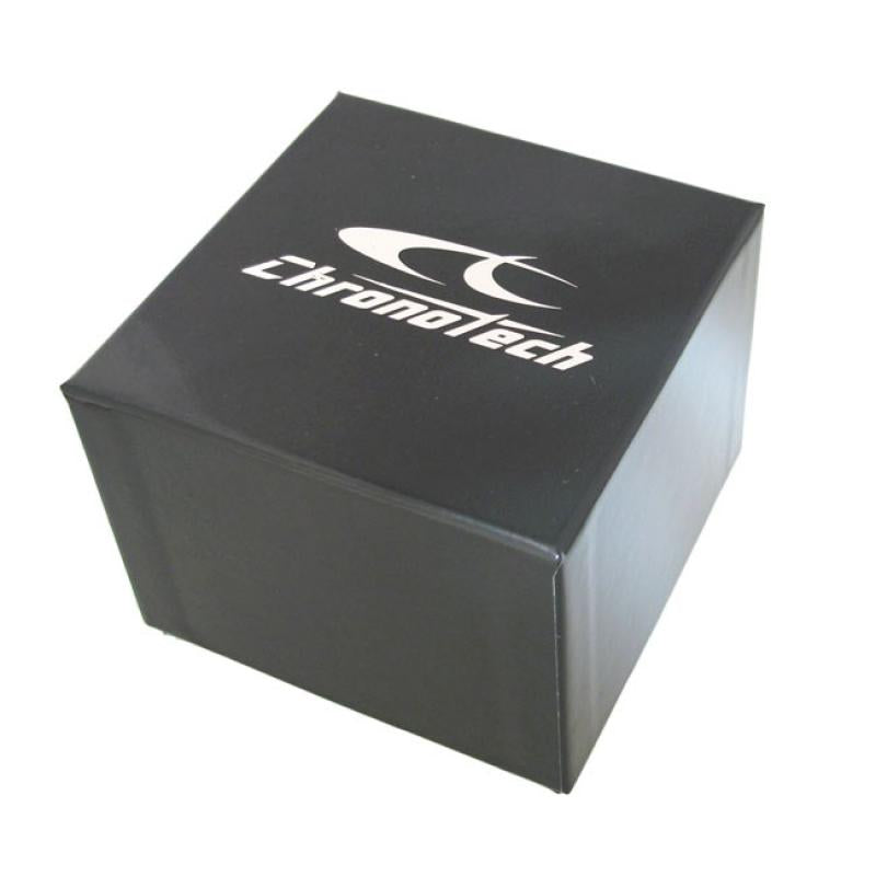 Silver rectangular watch with pink dial and textured pink strap, stylized numerals and three hands