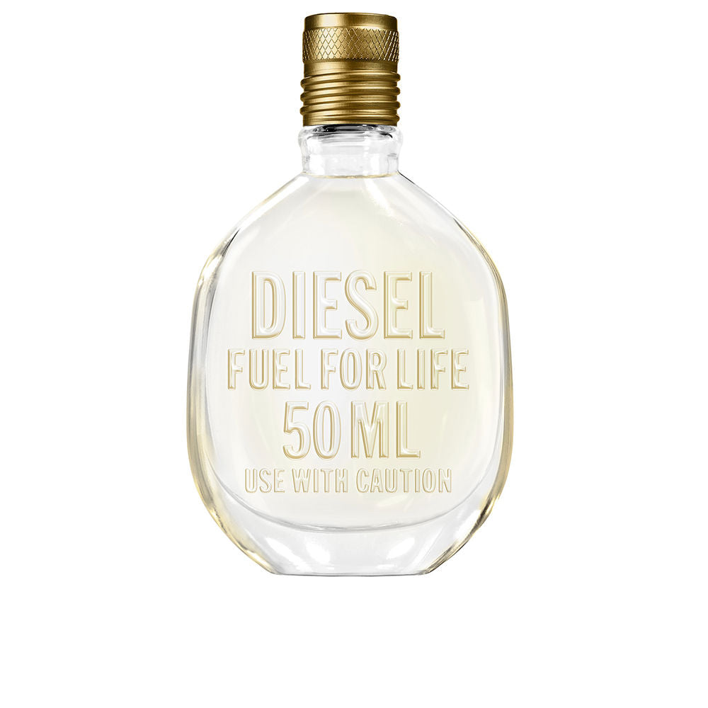 Diesel Fuel for Life Pour Homme Eau de Toilette: 50 ml brown fabric-wrapped canteen-style fragrance bottle for men