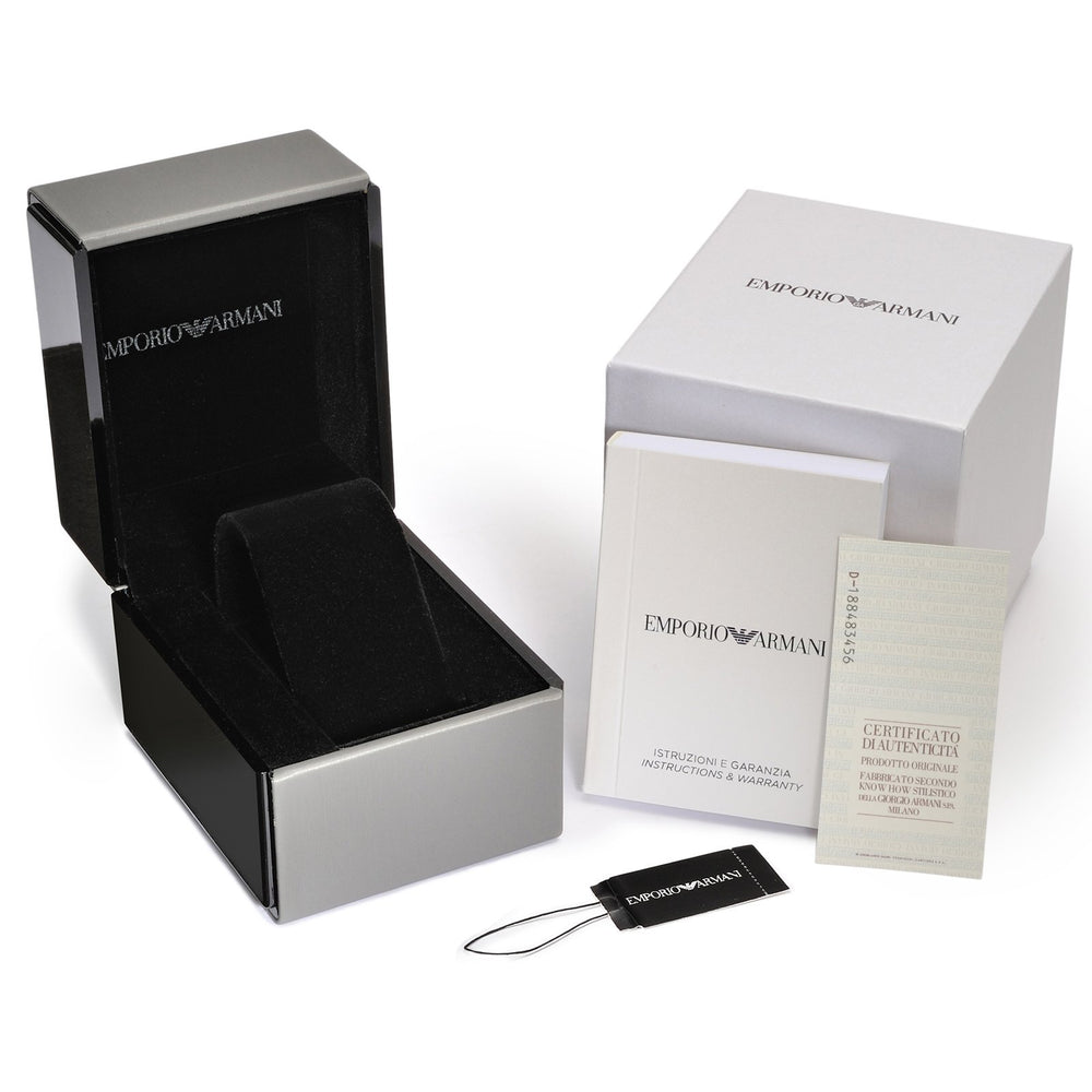 Emporio Armani Silver & Black Analog Watch