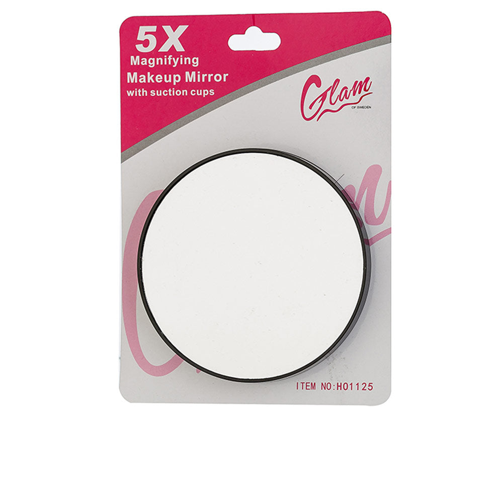 Glam Of Sweden Set of five 5x magnification compact makeup mirrors with polished metal finish, pocket-sized and slim