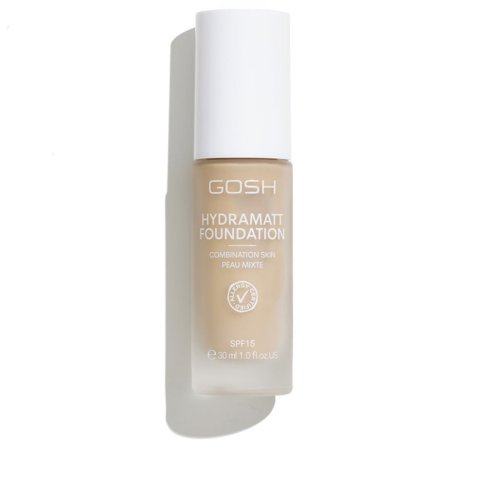 30 ml hydra-matte liquid foundation bottle, medium-light shade, SPF 15