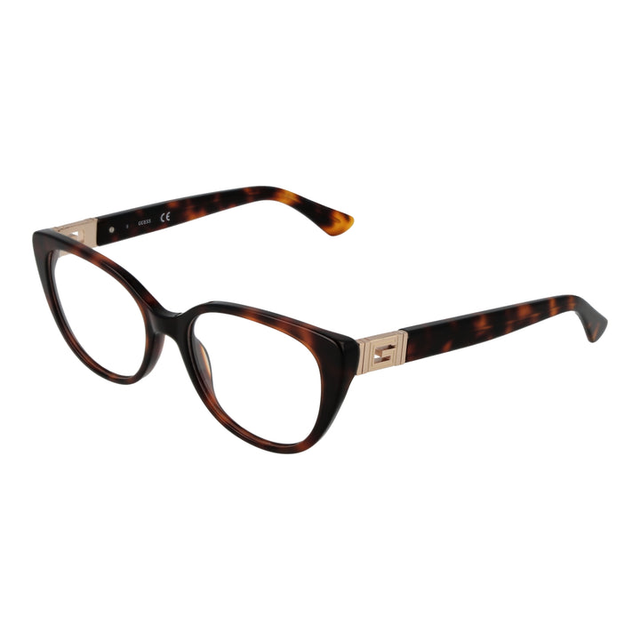 Tortoiseshell cat-eye eyeglasses in glossy plastic with gold &