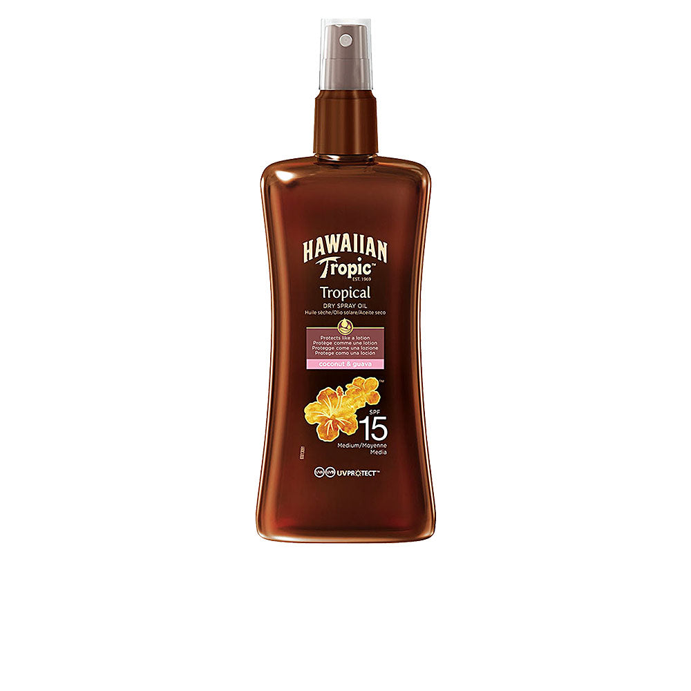 200 ml dry oil spray bottle — coconut and guava SPF 15, Unisex