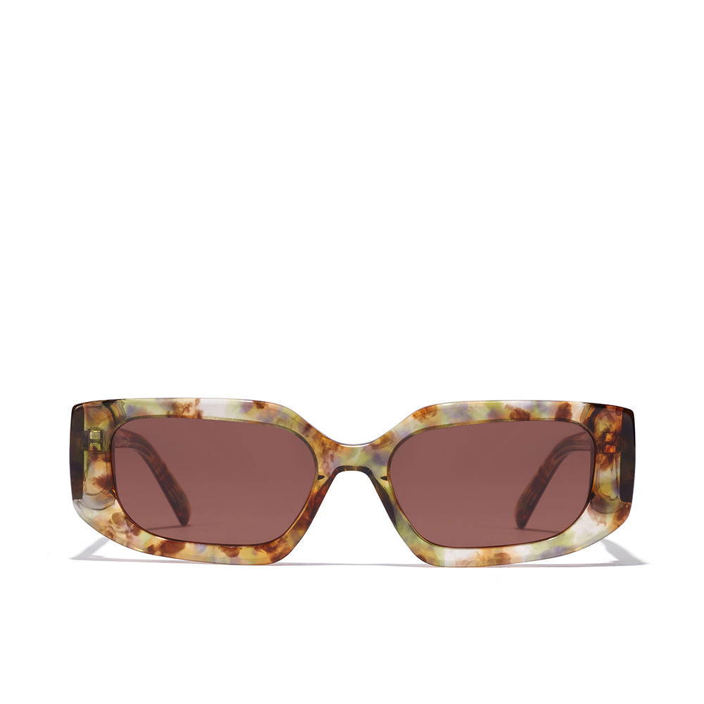 Red marble acetate round sunglasses with 45 mm lenses and 145 mm temples