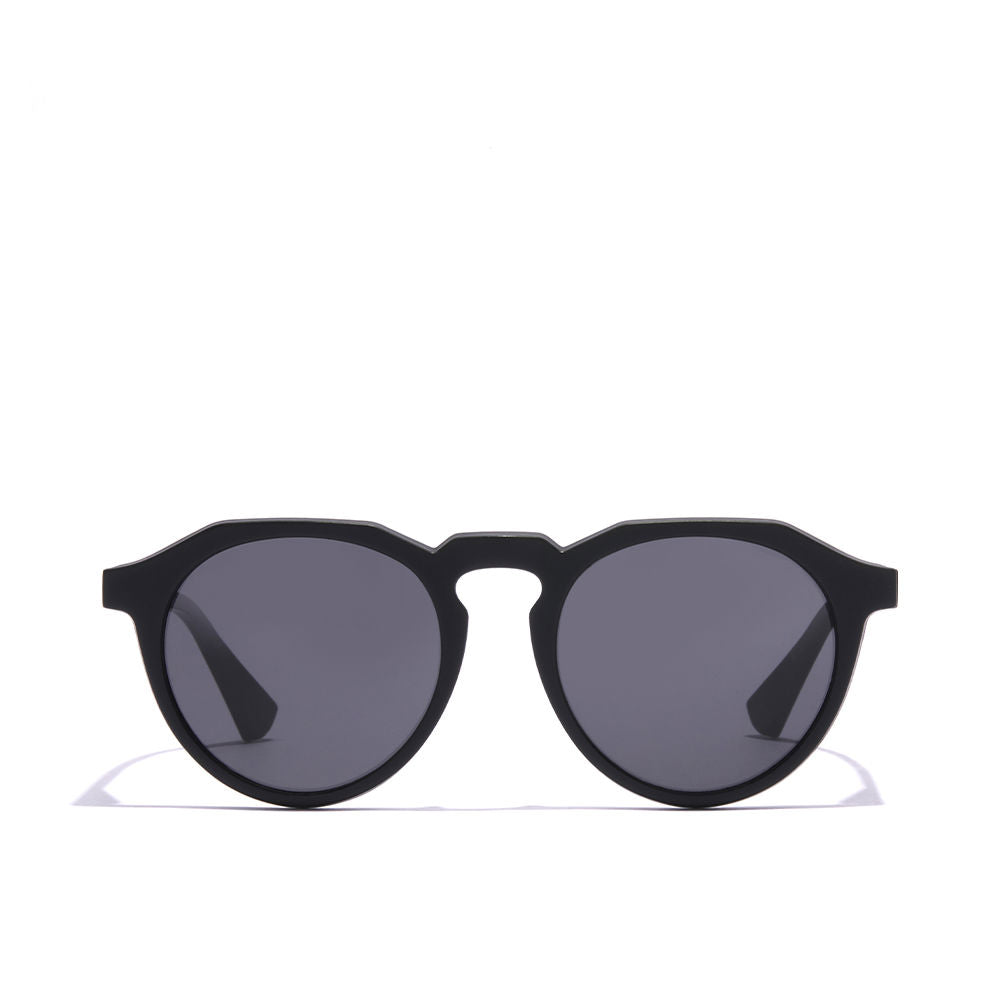 Black round nylon sunglasses with polarised lenses, 52 mm lenses, Unisex