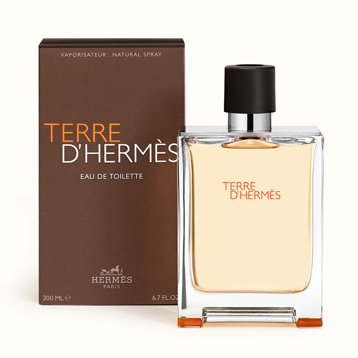 Rectangular glass bottle with metal shoulders, 200 ml woody-citrus cologne