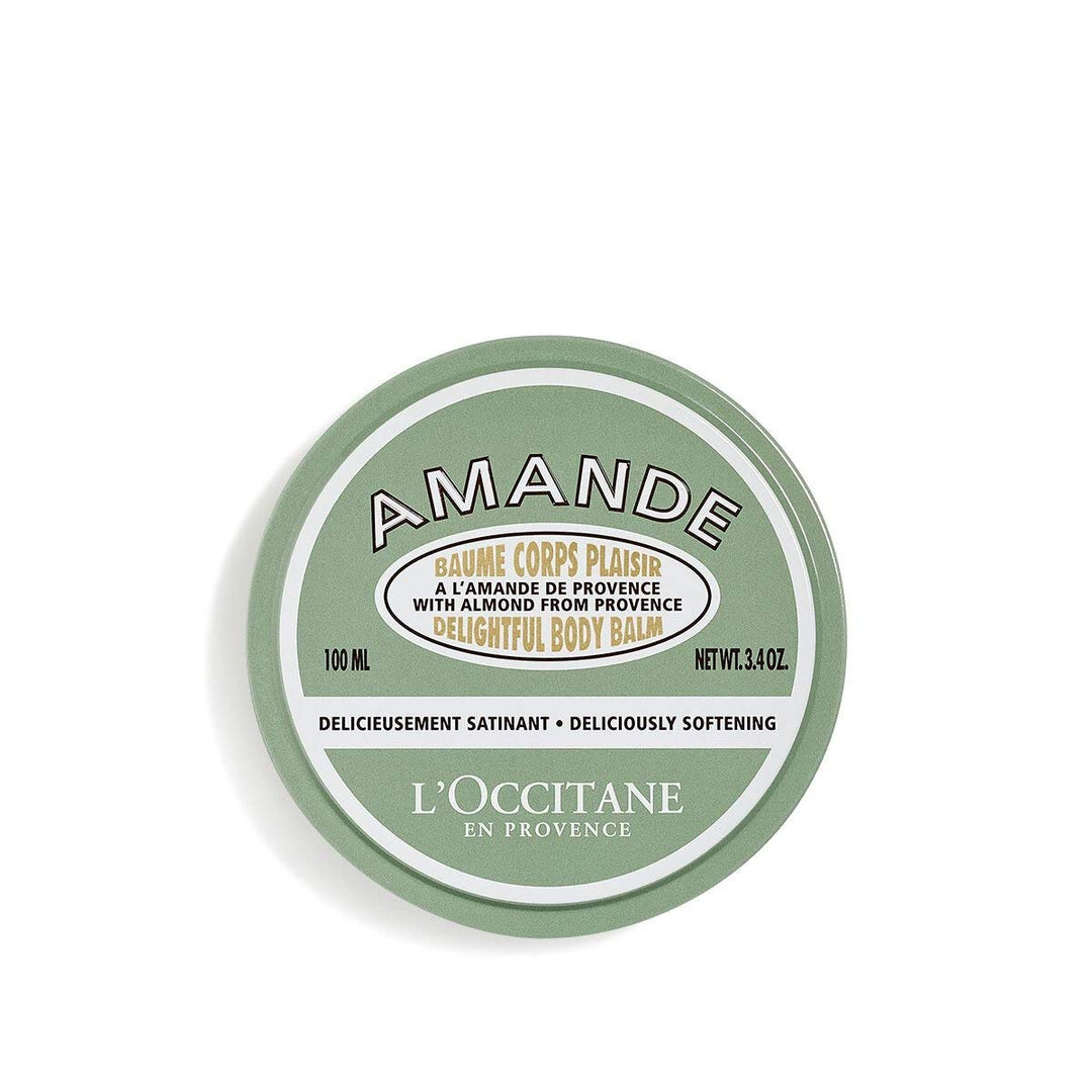 L'occitane En Provence Almendra Body Balm: 100 ml almond jar, creamy texture, soft beige label