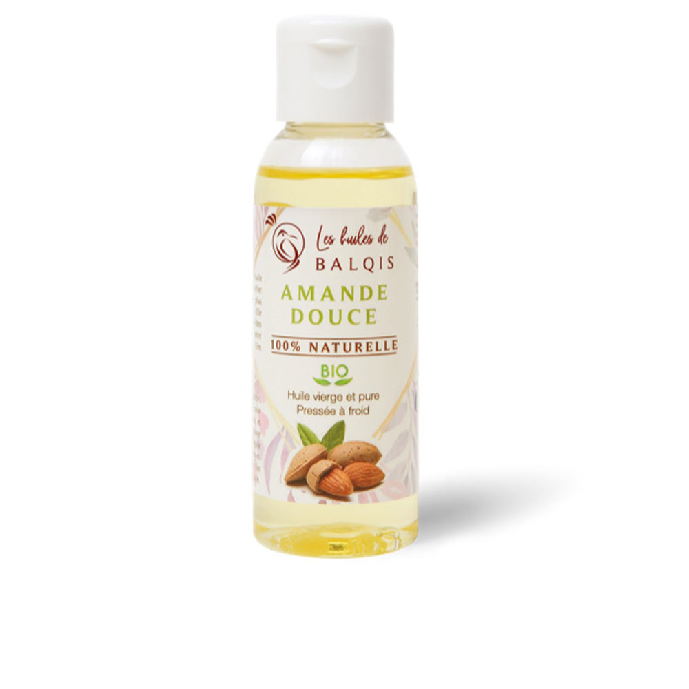 50 ml glass bottle of cold-pressed sweet almond oil for skin and hair, Unisex
