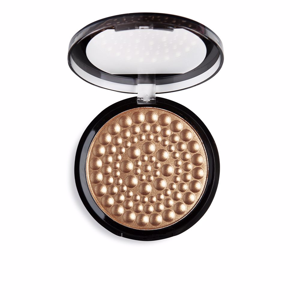 Compact champagne highlighter palette with silky pressed pan, travel-sized, Unisex