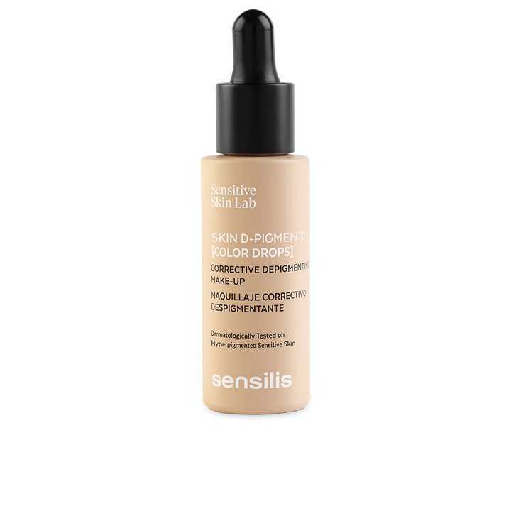 30 ml beige liquid corrective pigment drops in glass bottle with pipette
