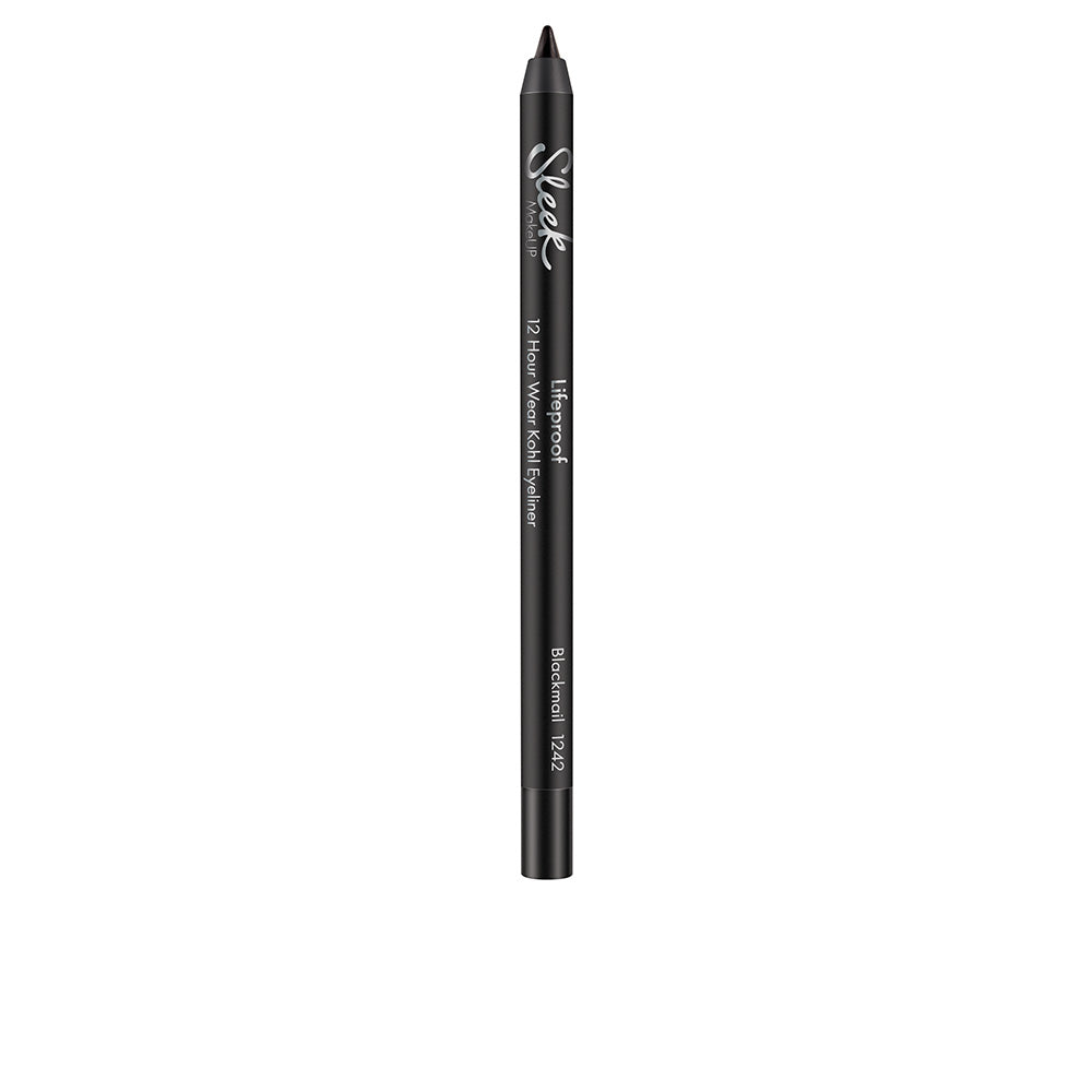 Metallic kohl eyeliner pencil in deep shimmer shade, slim wooden pencil
